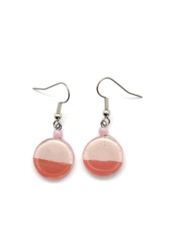 Color Blocked Round Earrings